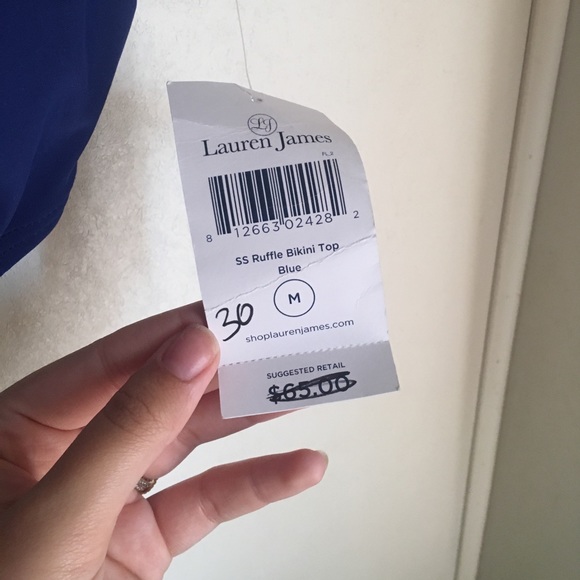 Lauren James Navy Blue Gingham Bikini Top - Picture 5 of 7